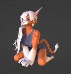  3d_(artwork) anthro clothed clothing digital_media_(artwork) domestic_cat felid feline felis female fully_clothed futuretankcrc mammal simple_background solo the_great_warrior_wall xi_yue 