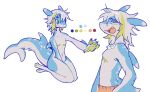  andromorph anenome_(lostcatposter) anthro fish hi_res intersex lostcatposter marine scar shark solo trans_(lore) 