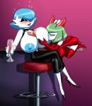  absurd_res angrycr0bar anthro blue_nipples breast_play breast_suck breasts container cup drinking_glass drunk duo female female/female floating gabriella_(oofrowdy) gardevoir glass glass_container glass_cup hi_res kirlia kirly_(oofrowdy) nintendo nipples pok&eacute;mon pok&eacute;mon_(species) substance_intoxication sucking video_games wine_glass 