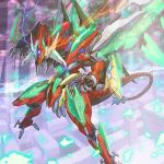  arm_blade armor dragon duel_monster electricity highres maxilax mecha mechanical_wings no_humans odd-eyes_pendulum_dragon open_mouth orb original solo tail weapon wings yu-gi-oh! yu-gi-oh!_arc-v 