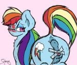  &lt;3 animal_genitalia animal_pussy anus blush bodily_fluids breasts butt cutie_mark equid equine explicit female feral friendship_is_magic fur genital_fluids genitals hair hasbro horse johrnyreport looking_at_viewer mammal my_little_pony nipples nude open_mouth pony pussy rainbow_dash_(mlp) simple_background solo teats vaginal 