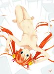  barefoot breasts highres kagurazaka_asuna kobayashi_yuuji mahou_sensei_negima! medium_breasts nipples nude red_hair solo twintails 