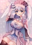  1girl absurdres blue_eyes braid breasts cape crown_braid dress haruto_yuki hat head_wings highres juliet_sleeves long_sleeves medium_breasts melia_antiqua o-ring open_mouth puffy_sleeves short_dress solo thighhighs xenoblade_chronicles xenoblade_chronicles_(series) 