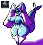  absurd_res anthro areola big_areola big_breasts big_ears big_nipples big_tail black_eyes blue_body breasts cumlord eeveelution eyebrows eyelashes fak&eacute;mon female fish_tail floppy_ears fur genitals hands_behind_back hi_res huge_breasts huge_ears hybrid hybrid_pokemon lagomorph leporid lop_ears lopunny mammal marine navel nintendo nipples nude open_mouth pok&eacute;mon pok&eacute;mon_(species) pussy rabbit simple_background smile solo thick_eyebrows thick_tail thick_thighs vaporeon video_games white_background white_body white_fur wide_hips 