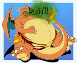  belly big_belly bloated burping charizard male nintendo pok&eacute;mon pok&eacute;mon_(species) stuffing tankdragon video_games 