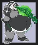  anthro belly big_belly bloated burping fur hi_res male musclegut muscular nintendo obstagoon open_mouth pok&eacute;mon pok&eacute;mon_(species) rumbling_stomach tankdragon video_games 