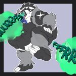  1:1 belly big_belly burping fart fart_cloud fart_fetish hi_res male musclegut muscular muscular_male nintendo obstagoon open_mouth oral_vore pok&eacute;mon pok&eacute;mon_(species) raised_leg same_size_vore tankdragon video_games vore 