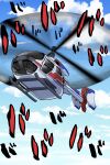  aircraft animal bird blue_sky cloud cloudy_sky day helicopter highres hijikata-san_(m.m) m.m motion_blur no_humans original outdoors penguin sky solo vehicle_focus 