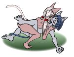  absurd_res anthro artica_erotica blonde_hair blue_hair catfight domestic_cat duo felid feline felis female female/female grappling hair hi_res mammal nude twintails_(disambiguation) wrestling 