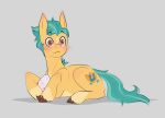  blush brown_eyes cutie_mark earth_pony egg equid equine eyebrows feral green_mane green_tail hasbro hitch_trailblazer_(mlp) holding_object horse male mammal mane mlp_g5 my_little_pony pony raised_eyebrows solo superduperath tuft wide_eyed yellow_body 