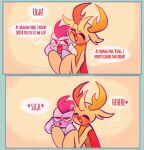  blush comic dialogue dragon embrace english_text friendship_is_magic hasbro hi_res horn hug my_little_pony princess_ember_(mlp) reformed_changeling sockiepuppetry text thorax_(mlp) 