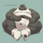  2022 absurd_res anthro belly big_belly black_nose blush bulge clothing hi_res humanoid_hands jumperbear kemono male mammal overweight overweight_male shirt simple_background solo topwear underwear ursid 