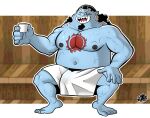  beverage bodily_fluids fish hi_res hunter-husky jinbe marine nanothehedgehog one_piece sauna shark sweat towel 