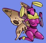  anthro arthropod blue_eyes fur genitals gynomorph insect intersex lepidopteran moth mr.pp nude penis pink_body rosy_maple_moth selfie solo yellow_body yellow_fur 