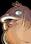  absurdres black_background commentary_request feet_out_of_frame hands_on_own_head highres looking_at_viewer mireisou no_humans open_mouth pokemon pokemon_(creature) psyduck simple_background solo 