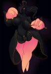  anthro banette breasts bulge claws female ghost hair hi_res humanoid leptail mask mega_banette mega_evolution monster nintendo nipple_outline pink_body pink_legs pok&eacute;mon pok&eacute;mon_(species) ponytail pupils solo spirit unusual_pupils video_games zipper 