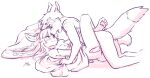  anthro aogami breasts canid duo female from_front_position genitals happy happy_sex hi_res leg_wrap lying male male/female mammal missionary_position on_back penetration penis sex teenager vaginal vaginal_penetration young 
