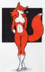  absurd_res anthro canid canine coy dreadwolfclaw1990 female fox hands_behind_back hi_res mammal nude shy solo standing 
