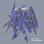  beam_rifle clenched_hand energy_gun extra_arms grey_background gun gundam gundam_mk_v gundam_sentinel holding holding_gun holding_weapon mecha mk-5 no_humans science_fiction solo weapon 