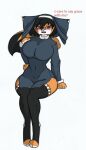  anthro big_breasts breasts canid canine clothing fan_character female fox hi_res leggings legwear lingerie mammal maxine_boulevard nun nun_outfit pace-maker solo stockings thick_thighs 