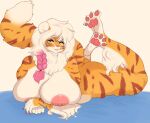  anthro big_breasts breasts butt buxbi_(character) felid female fluffy hi_res krapinka mammal nipples pantherine paws pinup pose smile solo thick_thighs tiger 