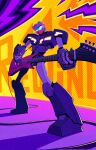  autobot cable character_name commission english_commentary guitar head_tilt highres instrument looking_at_viewer mecha music no_humans playing_instrument plectrum redesign rewind_(transformers) rin_(ratr0city) science_fiction sparkle transformers visor 