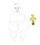  absurd_res animal_crossing anthro big_breasts big_butt breasts butt canid canine canis domestic_dog female hi_res isabelle_(animal_crossing) mammal nintendo olozva smile solo thick_thighs video_games 