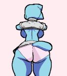  2022 anthro back_boob big_butt blue_body blue_fur bottomwear breasts butt cartoon_network clothing digital_drawing_(artwork) digital_media_(artwork) domestic_cat felid feline felis female fur huge_butt mammal monotone_background nicole_watterson panties pixel_(artwork) prick_ears rear_view simple_background skirt small_waist solo the_amazing_world_of_gumball thick_thighs toedi underwear whiskers white_background wide_hips 