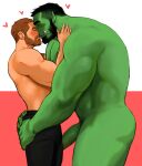  &lt;3 beard big_muscles big_penis black_hair blush bottomwear brown_hair clothed clothing dopq duo facial_hair genitals green_body hair hi_res holding_butt holding_partner human human_on_humanoid humanoid interspecies intimate kissing larger_humanoid larger_male looking_at_another male male/male mammal muscular muscular_human muscular_humanoid muscular_male nude orc pants pecs penis romantic romantic_couple shirtless shirtless_male size_difference smaller_human smaller_male tusks 