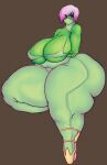  anthro big_breasts bikini bikini_top boots breasts clothing colored_nails female footwear green_body green_skin hair high_heels hisuian_lilligant humanoid leptail lilligant mask nails nintendo pink_eyes pink_hair pok&eacute;mon pok&eacute;mon_(species) regional_form_(pok&eacute;mon) solo swimwear video_games yellow_nails 