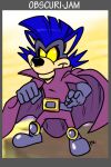  2018 5_fingers anthro belt black_nose blue_body boots cape clothed clothing costume fingers footwear fully_clothed gloves handwear looking_at_viewer male mammal marsupial mask mohawk purple_boots purple_clothing purple_footwear purple_gloves purple_handwear simple_background smile solo text theeyzmaster video_games vombatiform willy_wombat willy_wombat_(character) wombat yellow_sclera 