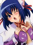  1girl ;o blue_eyes blue_hair blush breast_suppress breasts censored cleavage covered_nipples cum cum_in_mouth cum_on_body cum_on_breasts cum_on_clothes cum_on_upper_body facial hair_ribbon hairband head_tilt heart hetero kokubunji_koyori lactation lactation_through_clothes large_breasts long_sleeves maid mosaic_censoring neck_ribbon nurse_witch_komugi-chan one_eye_closed open_mouth paizuri penis ribbon saliva short_hair solo_focus stain sugimura_tomokazu tears tongue work_in_progress wrist_cuffs 