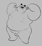 2022 anthro belly big_belly genitals giant_panda hi_res male mammal micropenis moobs nipples obese obese_male osos overweight overweight_male penis simple_background small_penis solo ursid 