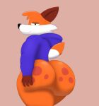  absurd_res anthro balls big_butt butt butt_grab canid canine colossalstars fox genitals hand_on_butt hi_res looking_at_viewer male mammal solo soups_(superiorfox) 