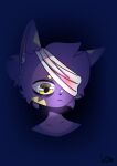 2022 animal_humanoid anthro blood bodily_fluids clothed clothing colored digital_media_(artwork) ears_up english_text eyebrows female fluffy front_view fur gabby_(kittymagic) hair hi_res humanoid inner_ear_fluff kittymagic long_hair mammal pubes purple_body purple_fur purple_hair rag short_hair simple_background simple_coloring solo standing text tuft wounded yellow_eyes young 