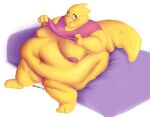  alphys anthro areola bed belly big_belly big_breasts big_tail blue_eyes blush bottomless breasts buckteeth chubby_cheeks claws clothed clothing clothing_lift deep_navel english_text female flabby_arms front_view furniture huge_breasts lizard looking_at_viewer love_handles makeup mascara morbidly_obese morbidly_obese_anthro morbidly_obese_female mostly_nude navel nervous nipples non-mammal_breasts non-mammal_nipples obese obese_anthro obese_female on_bed open_mouth open_smile overweight overweight_anthro overweight_female partially_clothed presenting presenting_breasts reptile scales scalie shirt shirt_lift signature simple_background sitting sitting_on_bed smile solo teeth text thick_tail thick_thighs three-quarter_view topwear undertale_(series) wenisberry wide_hips yellow_body yellow_scales 