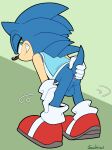  absurd_res anthro anus balls bottomless clothed clothing eulipotyphlan genitals hedgehog hi_res looking_back male mammal sega senshion solo sonic_the_hedgehog sonic_the_hedgehog_(series) 