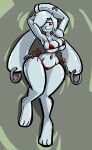  animate_inanimate anthro aygee bikini bikini_bottom bikini_top clothing ear_piercing ear_ring female handles inflatable lagomorph leporid living_inflatable mammal piercing rabbit red_bikini red_eyes simple_background smile solo swimwear wide_hips 