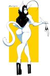  2022 ahoge anthro back_boob big_breasts big_butt black_hair breasts butt clothing domestic_cat elbow_tuft eyeshadow fangs felid feline felis female fur hair hi_res high_heels holding_clothing holding_object holding_underwear inner_ear_fluff katherine_(sem-l-grim) long_hair long_nails looking_at_viewer looking_back looking_back_at_viewer makeup mammal nails nude platform_footwear platform_heels rear_view sem-l-grim sharp_nails side_boob signature smile solo standing teasing thick_thighs thong tuft underwear white_body white_fur wide_hips 