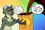  anthro civet coffee_cup container cup male mammal pyroashes solo viverrid 