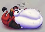  anthro belly big_belly blizzard_entertainment burger clovishusky ear_piercing ear_ring felid food fur machairodontine male mammal morbidly_obese obese overweight piercing red_body red_fur rumbling_stomach solo video_games warcraft weight_gain 