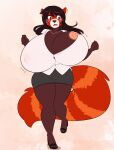  ailurid aliana_(spyingredfox) anthro big_breasts breasts clothing female hi_res huge_breasts mammal red_panda solo spazzykoneko 