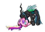  arthropod black_body changeling colored crown cutie_mark duo equid equine fangs feathered_wings feathers female female_pred female_prey feral feral_pred feral_prey friendship_is_magic horn insect_wings mammal my_little_pony notched_wings oral_vore pink_body plaguetyranno princess_cadance_(mlp) queen_chrysalis_(mlp) silent_e vore winged_unicorn wings 