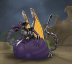  alien amnesiaaisenma anthro belly big_belly cybernetics cyborg dragon hand_on_stomach machine male meta_ridley metroid nintendo ridley rumbling_stomach scalie space_dragon_(metroid) tail_in_mouth video_games vore wings 