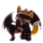  2_tails anthro blindfold bodily_fluids breasts canid canine chiropteran cleavage clothed clothing cosplay crouching duo female fox genital_fluids grope hyoumaru kissing male male/female mammal miles_prower multi_tail nier_automata pussy_juice rouge_the_bat saliva sega sonic_the_hedgehog_(series) static wings yorha_2b yorha_9s 