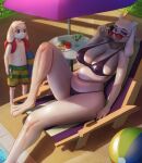  3_toes absurd_res alcohol anthro asriel_dreemurr beverage big_breasts bikini blue_eyes boss_monster bovid breasts caprine chair clothed clothing cocktail curvy_figure eyebrows eyewear feet female floppy_ears food fruit fur furniture goat hi_res horn katazai looking_at_viewer lying mammal on_back plant poolside slightly_chubby smile smiling_at_viewer sunglasses swim_ring swimming_pool swimwear thick_thighs toes toriel toy toy_gun undertale undertale_(series) video_games water_gun white_body white_fur wide_hips 