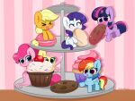  absurd_res applejack_(mlp) blue_body blue_fur blush cherry chest_tuft chibi cookie cupcake dessert digital_media_(artwork) ear_tuft earth_pony equid equine eyelashes eyes_closed female feral fluttershy_(mlp) food friendship_is_magic fruit fur hasbro hi_res horn horse kittyrosie macaron_(food) magic mammal my_little_pony open_mouth orange_body orange_fur pegasus pink_body pink_fur pinkie_pie_(mlp) plant pony purple_body purple_fur rainbow_dash_(mlp) rarity_(mlp) tongue tongue_out tuft twilight_sparkle_(mlp) unicorn white_body white_fur winged_unicorn wings yellow_body yellow_fur 