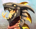  blitzdrachin conditional_dnp dragon fangs feral fire hi_res painting teeths 