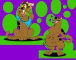  anthro belly big_belly brown_body brown_fur burping canid canine canis domestic_dog duo felid female feral fur great_dane hand_on_stomach hanna-barbera male male/female mammal mastiff molosser nine-the-foxaroo open_mouth oral_vore orange_body orange_fur pantherine scooby-doo scooby-doo_(series) size_difference tiger tongue vore 