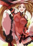  1girl bangs bare_legs bare_shoulders breasts brown_eyes brown_hair china_dress chinese_clothes closed_mouth covered_navel covered_nipples detached_sleeves dress feet_out_of_frame futabamidori guilty_gear guilty_gear_xrd highres kuradoberi_jam large_breasts leg_up long_hair looking_away panties pantyshot plate rice skin_tight skirt solo swept_bangs thigh_strap underwear white_panties wide_sleeves 